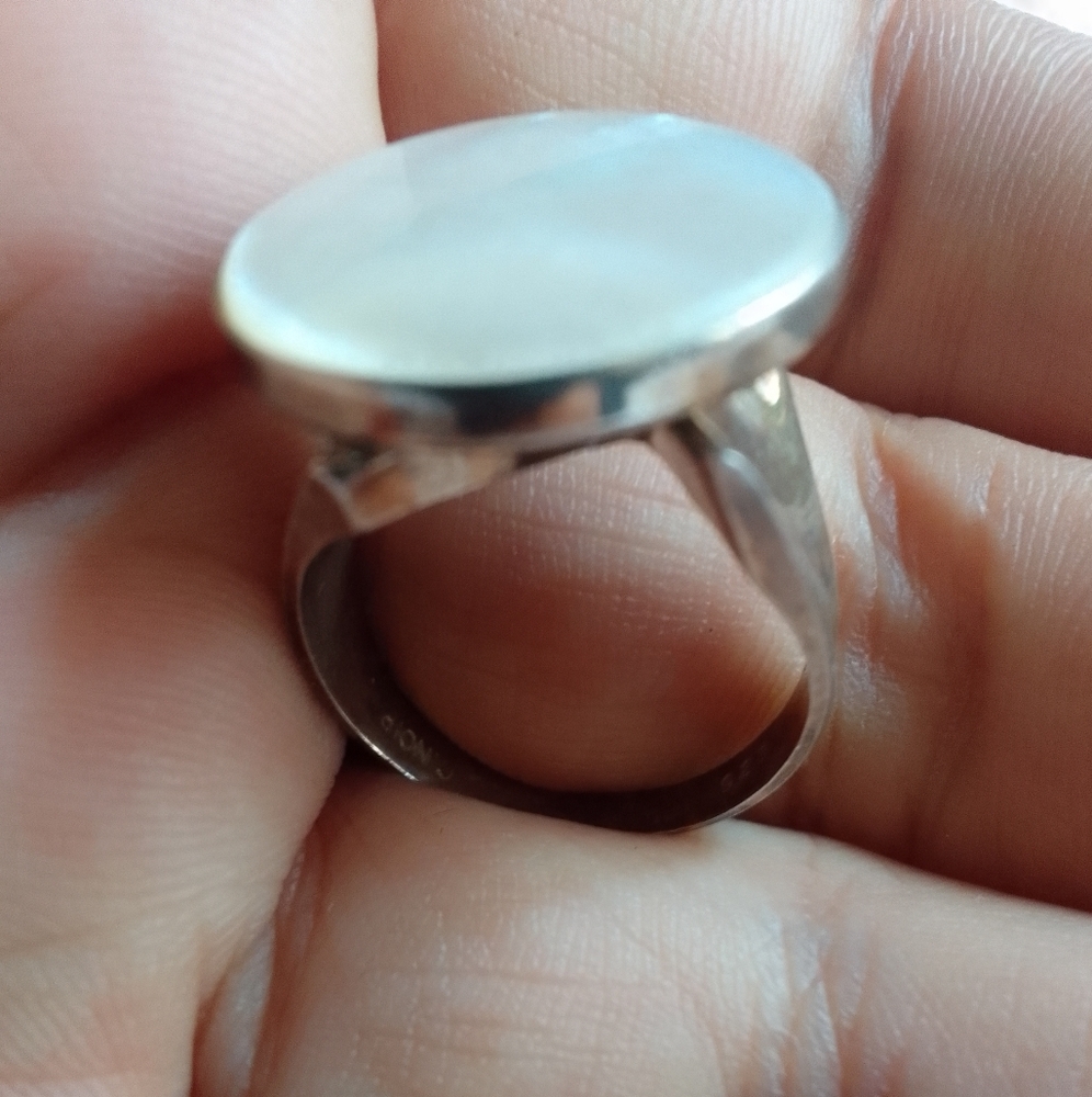 Vintage Handmade Sterling Silver Ring 💍 with With Real Stone Size approx 7